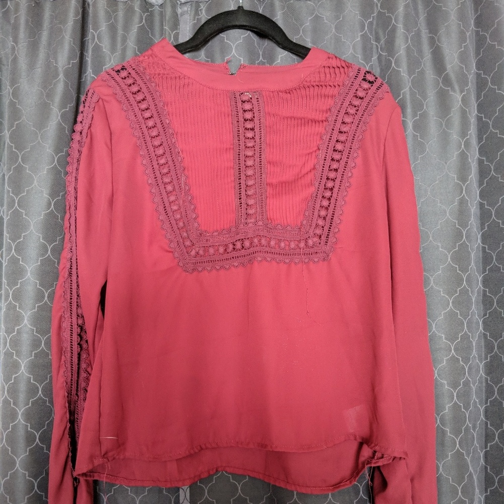 Maroon Paper Crane Blouse